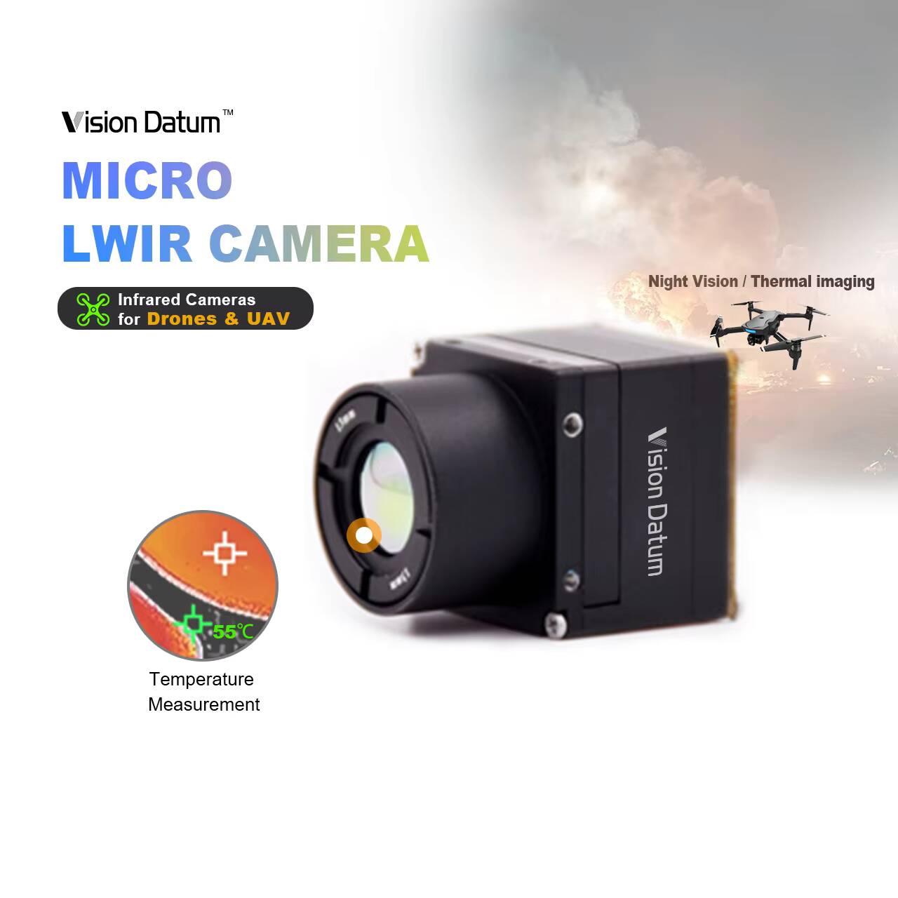 1280X1024 LWIR 12Um Não Refrig - Thermal Imager Drone Gimbal avaliação e preço